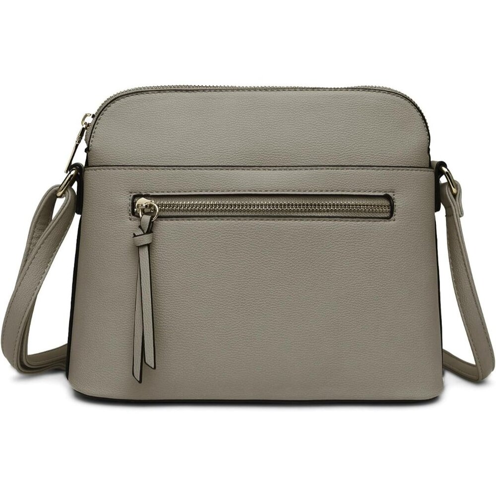 ⚡ Women's Gray Adjustable Shoulder Strap Zipper Pocket Beautiful Crossbody Bag